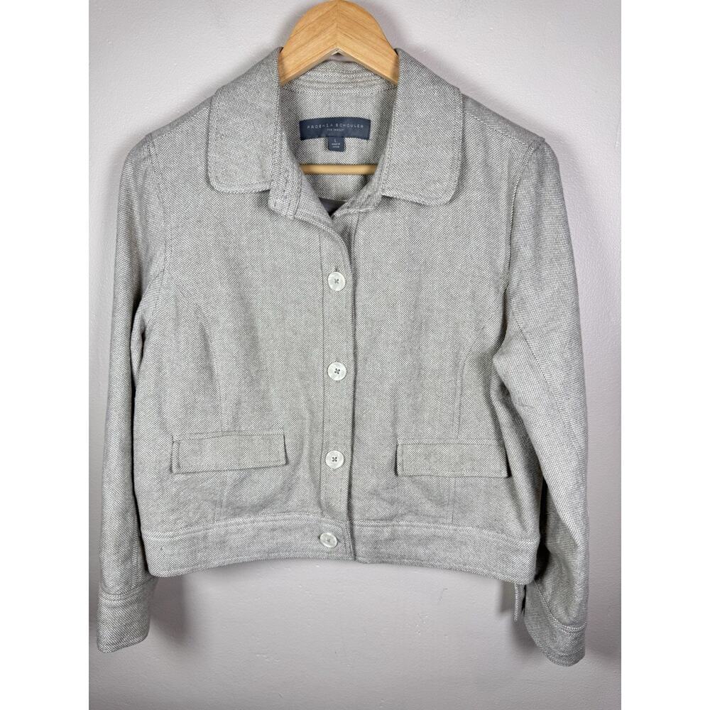 Proenza Schouler Jacket Elbow Patches L Minimalist Structured Blazer Linen